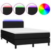vidaXL atsperu gulta ar matraci, LED, melns audums, 120x190 cm