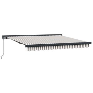 vidaXL Nolokāms markīze Gai&scaron;i pelēks un balts 350 x 250 cm