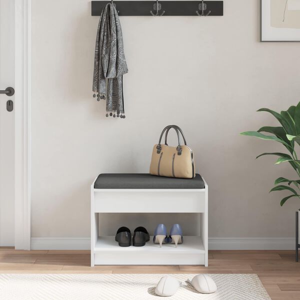 vidaXL Zāles sols Balts 63 x 38 x 45 cm Inženierētā koksne un audums