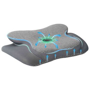 vidaXL Kakla spilvens Pelēks Atmiņas putas 58 x 38 x 12 cm