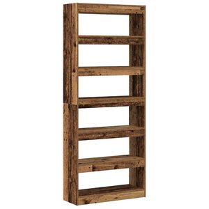 vidaXL Grāmatplaukts 6 līmeņi 80 x 30 x 198 cm Inženierijas koks