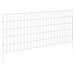 vidaXL Dārza žogs ar mietiņiem 24 pcs 115 x 50 cm Mesh Cinkota tērauda
