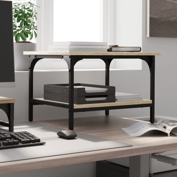 vidaXL printera statīvs, 2 līmeņi, ozola krāsa, 50x40x38 cm, koks