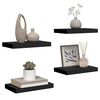 vidaXL sienas plaukti, 4 gab., melni, 40x23x3,8 cm, MDF