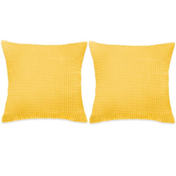 vidaXL spilvenu komplekts, 2 gab., 45x45 cm, velūrs, dzeltens