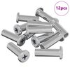 vidaXL Bloķējo&scaron;ais uzgrieznis 12 gab. Sudraba M6 x 25 mm Tērauds