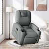 vidaXL masāžas krēsls, paceļams, atgāžams, tum&scaron;i pelēks audums
