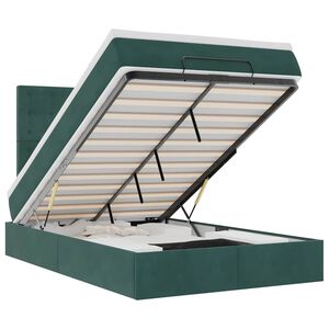 vidaXL Osmaņu gultas rāmis ar matračiem tum&scaron;i pelēks 120x200 cm samts