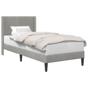 vidaXL Gultas rāmis ar galvas klāju Gai&scaron;i pelēka 80 x 200 cm Samts