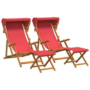 vidaXL Dīvāngalvs 4 pcs 3 Pozīcija Cieta eikalipta koksne Sarkana