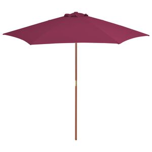 vidaXL dārza saulessargs ar koka kātu, 270 cm, bordo sarkans