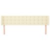 vidaXL galvgalis ar malām, 203x16x78/88 cm cm, krēmkrāsas mākslīgā āda