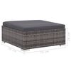 vidaXL 7-daļīgs dārza atpūtas mēbeļu komplekts ar matračiem, pelēks PE
