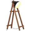 vidaXL grīdas lampa, melna, mango masīvkoks, E27