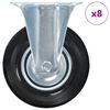 vidaXL fiksēti ritenī&scaron;i, 8 gab., 125 mm