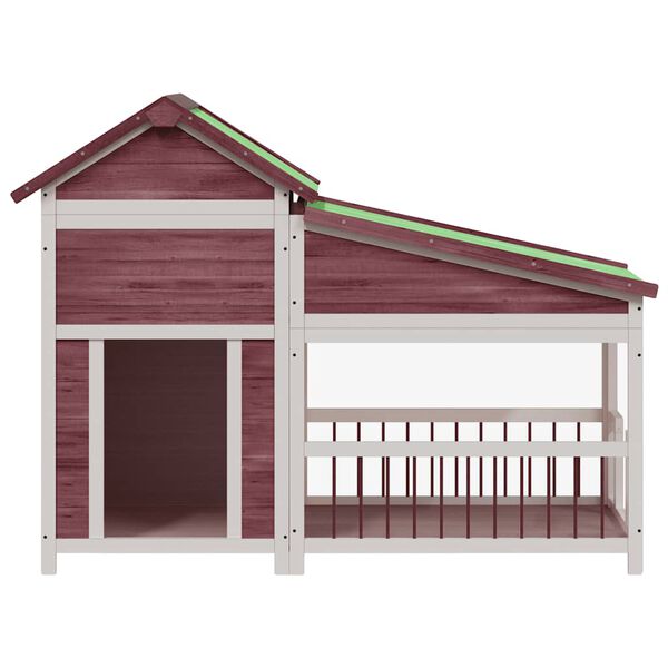 vidaXL suņu būris, brūns, 143x60,5x109 cm, priedes masīvkoks