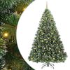 vidaXL Mākslīgā Ziemassvētku eglīte su 300 LED Zaļa 240 cm PE un PVC