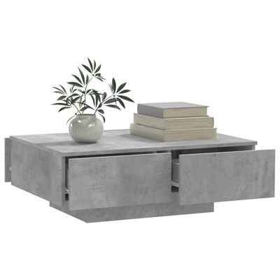 vidaXL kafijas galdiņš, betona pelēks, 90x60x31 cm, skaidu plāksne