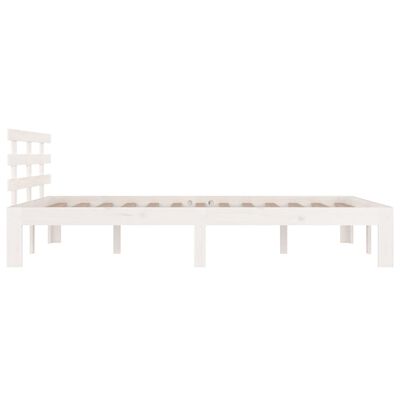 vidaXL gultas rāmis, balts, masīvkoks, 120x190 cm, divvietīgs