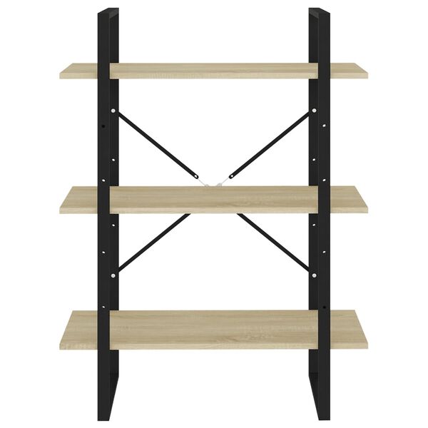 vidaXL grāmatu plaukts, ozolkoka krāsa, 80x30x105cm, inženierijas koks