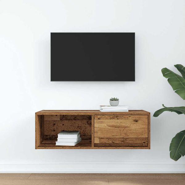 vidaXL TV skapītis, veca koka, 80x31x25,5 cm, inženierijas koks