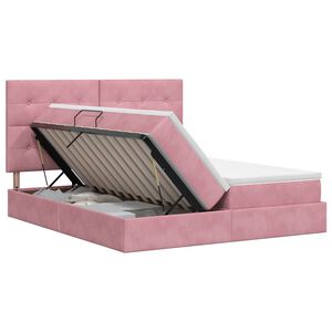 vidaXL Glabā&scaron;anas gulta ar galvas klāju Rozā 180 x 200 cm Samts