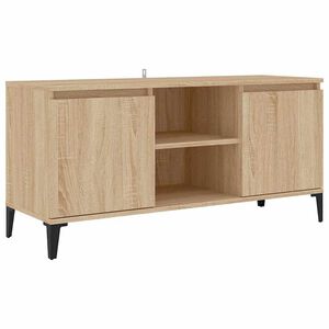 vidaXL TV skapītis, ozolkoka, 103,5x35x50 cm, metāla kājas