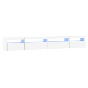 vidaXL TV skapītis ar LED apgaismojumu, balts, 270x35x40 cm