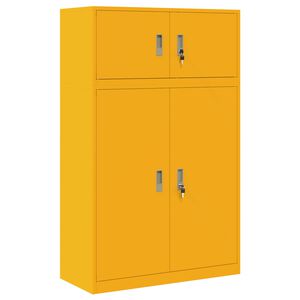 vidaXL Skapītis 2 gab. Sinapsu dzeltena 90 x 40 x 145 cm Tērauds