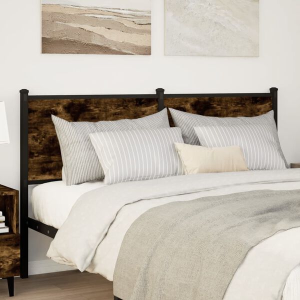 vidaXL galvgalis, ozolkoka krāsa, 150 cm, inženierijas koks, tērauds