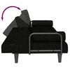 vidaXL dīvāngulta ar roku balstiem, melns audums
