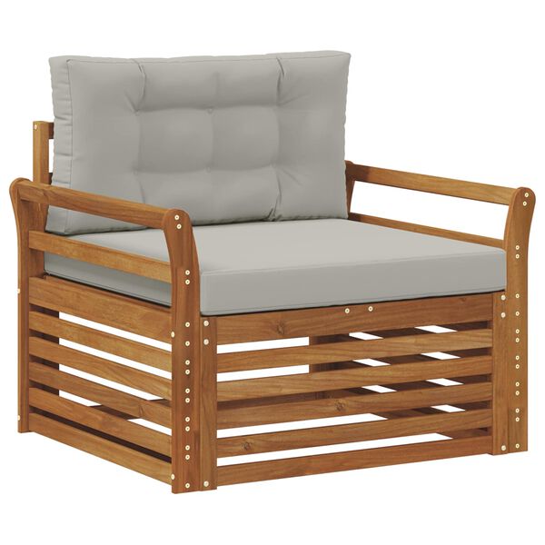 vidaXL Āra dīvānu komplekts Cieta akācijas koks un poliesters Dabiska