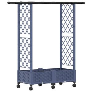 vidaXL Pacelta gulta ar treliem un jumtu Pelēka 122,5 x 40 x 127 cm PP