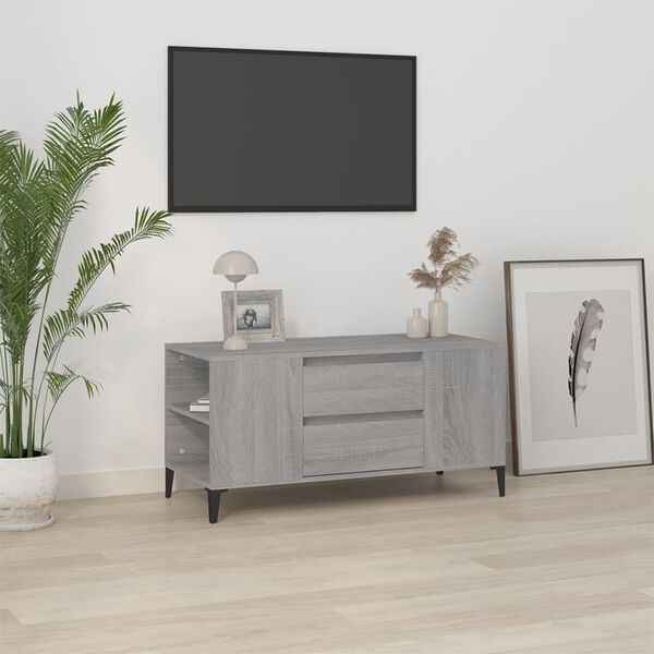 vidaXL TV skapītis, pelēka ozolkoka, 102x44,5x50 cm, inženierijas koks