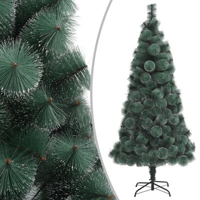 vidaXL mākslīgā Ziemassvētku egle, LED un rotājumi, 150 cm, PVC un PE