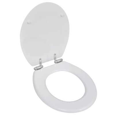 vidaXL tualetes poda sēdeklis, lēni aizverams, MDF, vienkāršs, balts