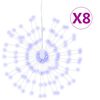 vidaXL Ziemassvētku dekorācijas 8 gab., 140 LED, zilas, 17 cm