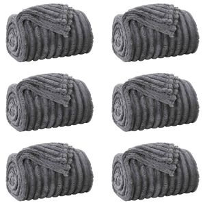 vidaXL Pledu segas 6 gab. Tum&scaron;i pelēka 150 x 130 cm 2.85 kg Flīss