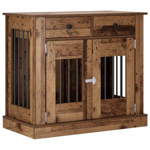 vidaXL Suņu būrī&scaron;a mēbele Vecs koks 90 x 47,5 x 80 cm