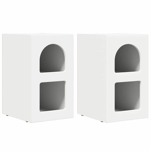 vidaXL Naktsgaldiņ&scaron; 2 pcs Balts 29,5 x 33,5 x 50 cm Inženierijas koks