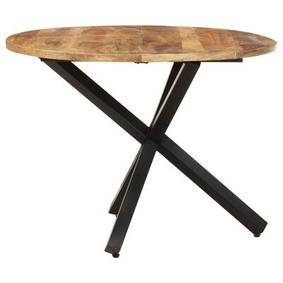 vidaXL virtuves galds, apaļš, 100x100x75 cm, neapstrādāts mango koks
