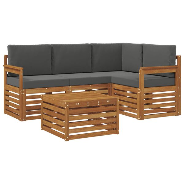 vidaXL Mēbeļu komplekti 5 pcs Dabisks un antracīts Inženierijas koks