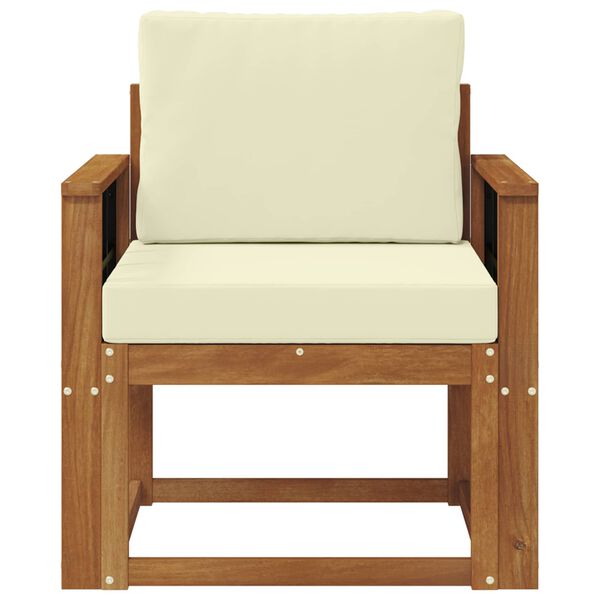 vidaXL Āra dīvānu komplekts Cieta akācijas koks un poliesters Dabiska