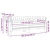 vidaXL Chesterfield dīvāns Tumši pelēka 201.5 x 74.5 x 74.5 cm audums
