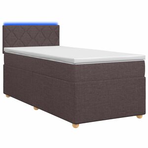 vidaXL Kontinentālā gulta ar matraci Tum&scaron;i brūna 80 x 200 cm Audums