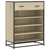 vidaXL apavu skapītis, ozolkoka, 75x38x97,5cm inženierijas koks&metāls
