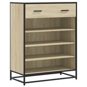 vidaXL apavu skapītis, ozolkoka, 75x38x97,5cm inženierijas koks&metāls