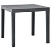 vidaXL dārza galds, 78x78x72 cm, antracītpelēka plastmasa