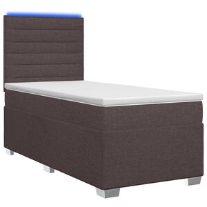 vidaXL Kontinentālā gulta ar matraci Tum&scaron;i brūna 80 x 200 cm Audums