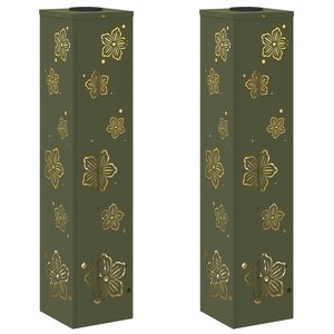 vidaXL Saules LED ceļa gaisma 2 gab. Silti balts 18 x 18 x 80 cm